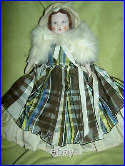 LARGE 1946 china RUTH GIBBS Godey's Lady, Little Women 12 doll withgold shoes