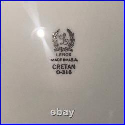 LENOX CRETAN DINNERWARE Greek Key Gold Trim FOUR 5-PIECE PLACE SETTINGS