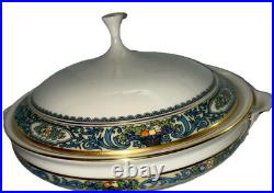 LENOX China AUTUMN Gold Covered Vegetable Dish Bowl With Lid Multicolored LENOX China AUTUMN Gold Covered Vegetable Dish Bowl With Lid Multicolored