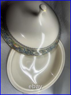 LENOX China AUTUMN Gold Covered Vegetable Dish Bowl With Lid Multicolored LENOX China AUTUMN Gold Covered Vegetable Dish Bowl With Lid Multicolored