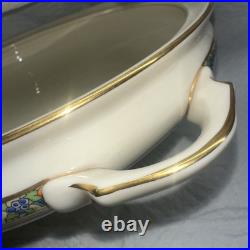 LENOX China AUTUMN Gold Covered Vegetable Dish Bowl With Lid Multicolored LENOX China AUTUMN Gold Covered Vegetable Dish Bowl With Lid Multicolored