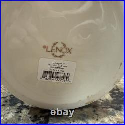 LENOX Georgian large ivory 16 vase floral embossed design gold trim porcelain