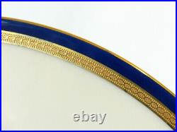 LENOX L325b FOR J. E. CALDWELL & CO 10 DINNER PLATES COBALT BLUE GOLD ENCRUSTED
