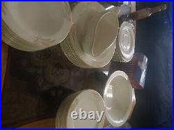 LIFETIME CHINA PRAIRIE GOLD Dinner Plates Serving Platter Saucer and Cup