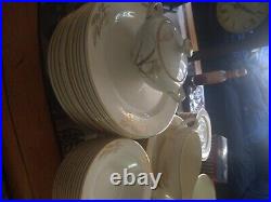 LIFETIME CHINA PRAIRIE GOLD Dinner Plates Serving Platter Saucer and Cup