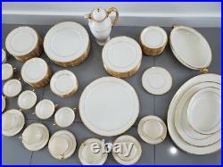 LIMITED J34 Porcelain Lenox China Gold Signed Double Gold Design Lot of 99 pcs