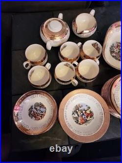 LOT OF 44 VINTAGE CREST-O-GOLD 22k SABIN antique China Set Beautiful WithShakers LOT OF 44 VINTAGE CREST-O-GOLD 22k SABIN antique China Set Beautiful WithShakers