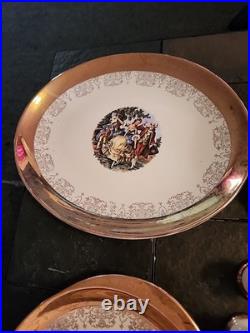 LOT OF 44 VINTAGE CREST-O-GOLD 22k SABIN antique China Set Beautiful WithShakers LOT OF 44 VINTAGE CREST-O-GOLD 22k SABIN antique China Set Beautiful WithShakers