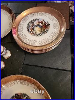 LOT OF 44 VINTAGE CREST-O-GOLD 22k SABIN antique China Set Beautiful WithShakers LOT OF 44 VINTAGE CREST-O-GOLD 22k SABIN antique China Set Beautiful WithShakers
