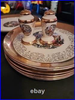 LOT OF 44 VINTAGE CREST-O-GOLD 22k SABIN antique China Set Beautiful WithShakers LOT OF 44 VINTAGE CREST-O-GOLD 22k SABIN antique China Set Beautiful WithShakers