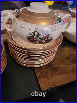LOT OF 44 VINTAGE CREST-O-GOLD 22k SABIN antique China Set Beautiful WithShakers LOT OF 44 VINTAGE CREST-O-GOLD 22k SABIN antique China Set Beautiful WithShakers