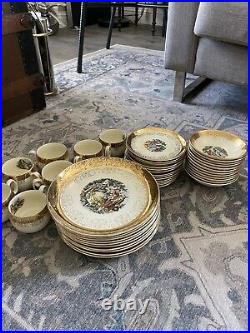 LOT OF 50+ VINTAGE CREST-O-GOLD 22k SABIN antique China Plates Etc