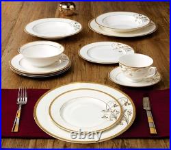 La Luna Bone China 57-Piece 24K Gold Floral Design Dinnerware Set, Service for 8 La Luna Bone China 57-Piece 24K Gold Floral Design Dinnerware Set, Service for 8