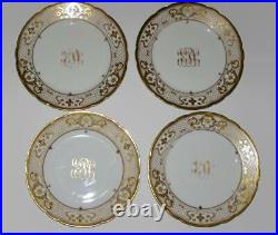 Lamm Dresden China LMQ114 8 1/2 Luncheon Plate Gold Flowers & Lattice Set of 8
