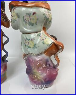 Large 14-15H Famille Rose Chinese 20th Century Porcelain Child Figurines(2)