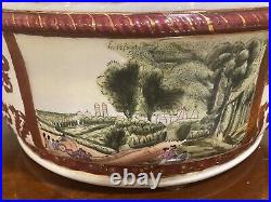 Large Chinese Porcelain Ornamental Tureen Deep Red, Heavily Gold Embellished