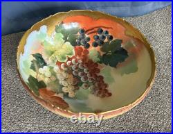 Large TV Limoges France Hand Painted Porcelain Punchbowl Gold Gild Pickard China Large TV Limoges France Hand Painted Porcelain Punchbowl Gold Gild Pickard China