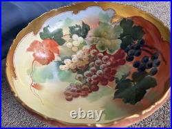Large TV Limoges France Hand Painted Porcelain Punchbowl Gold Gild Pickard China Large TV Limoges France Hand Painted Porcelain Punchbowl Gold Gild Pickard China