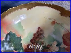 Large TV Limoges France Hand Painted Porcelain Punchbowl Gold Gild Pickard China Large TV Limoges France Hand Painted Porcelain Punchbowl Gold Gild Pickard China