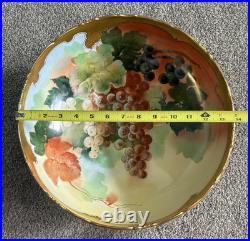 Large TV Limoges France Hand Painted Porcelain Punchbowl Gold Gild Pickard China Large TV Limoges France Hand Painted Porcelain Punchbowl Gold Gild Pickard China