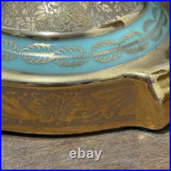 Le Mieux China 24 Karat Gold Pair Porcelain Vases Victorian Ladies Cherubs VTG