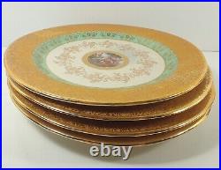 Le Mieux China 4 24K Gold Hand Decorated Plates 8 3/4 Lunch Salad Desert Plates