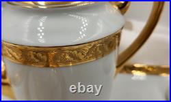 Legrand Lebouc 10 Piece Limoges Demitasse White/gold Trim CC22 coffee/tea Set Legrand Lebouc 10 Piece Limoges Demitasse White/gold Trim CC22 coffee/tea Set