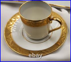 Legrand Lebouc 10 Piece Limoges Demitasse White/gold Trim CC22 coffee/tea Set Legrand Lebouc 10 Piece Limoges Demitasse White/gold Trim CC22 coffee/tea Set