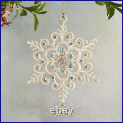 Lenox 2014 Gemmed Snowflake Ornament Annual Blue Gold Beads Christmas Rare NEW