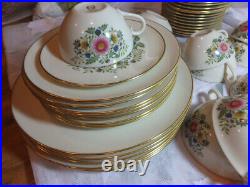 Lenox Cascade Unique Vintage Dinner China Porcelain Set 47 pcs Gold Stamp