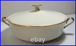 Lenox China ETERNAL Gold Covered Dimension Collection Casserole Dish WithLid