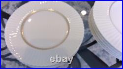 Lenox China Set, Vintage Cretan Set withRare 2-Handle Soup Bowls Cream/Gold. 56PC