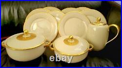 Lenox Eternal Gold Encrusted Dinner Plates Soup Tureen Teapot Bavaria Rare Mixed