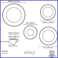 Lenox Federal Gold Bone China 5 Piece Place Setting, White 100191602