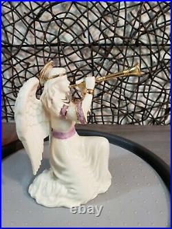Lenox First Blessing Nativity ANGEL WITH TRUMPET 2013 PORCELAIN GOLD GILDING