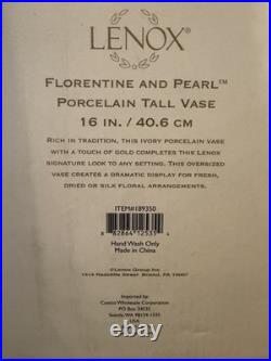 Lenox Florentine and Pearl Porcelain Decorative Vase 16 in Ivory/Gold 189350