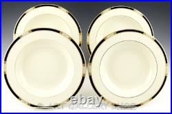 Lenox Presidential Collection HANCOCK GOLD 9-1/8 RIM SOUP /PASTA BOWLS Set 4