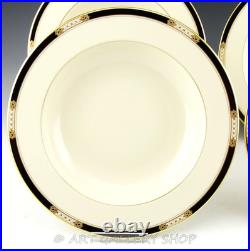 Lenox Presidential Collection HANCOCK GOLD 9-1/8 RIM SOUP /PASTA BOWLS Set 4