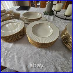 Lenox Temple Collection Citation Gold Porcelain Dinner Set Plates Bowls Cups