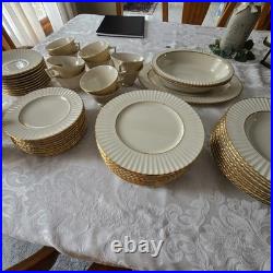 Lenox Temple Collection Citation Gold Porcelain Dinner Set Plates Bowls Cups