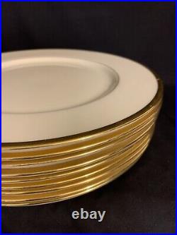 Lenox USA Tuxedo Dinner Plates Set-10 24K Gold Ivory J-33, 10 5/8