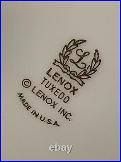 Lenox USA Tuxedo Dinner Plates Set-10 24K Gold Ivory J-33, 10 5/8