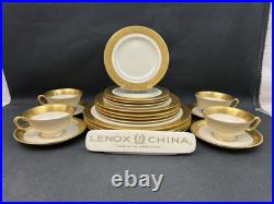 Lenox Westchester Gold Encrusted(Set Of 4)5 Piece Place SettingsUSA20 Pieces
