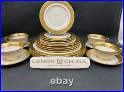 Lenox Westchester Gold Encrusted(Set Of 4)5 Piece Place SettingsUSA20 Pieces
