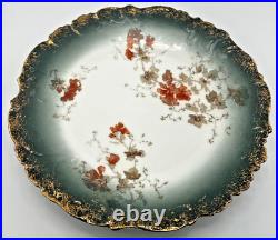 Limoges Alfred B. Pearce Ludoate Hill Green / Gold Gilding Floral Plate Set Of 6
