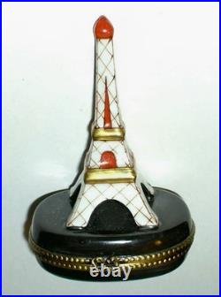 Limoges Box Red & White & Gold Eiffel Tower Paris Red Lips Peint Main Limoges Box Red & White & Gold Eiffel Tower Paris Red Lips Peint Main