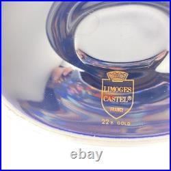 Limoges Castel France Cobalt Blue & 24K Gold Gilded Porcelain Vase Limoges Castel France Cobalt Blue & 24K Gold Gilded Porcelain Vase