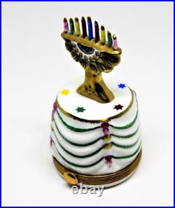 Limoges France Box Pierre Arquie Hanukkah Menorah On A Table Judaica Le