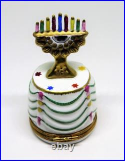 Limoges France Box Pierre Arquie Hanukkah Menorah On A Table Judaica Le