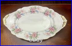 Limoges France Porcelain Tureen with Lid & Platter Hand Painted Floral Peony Set